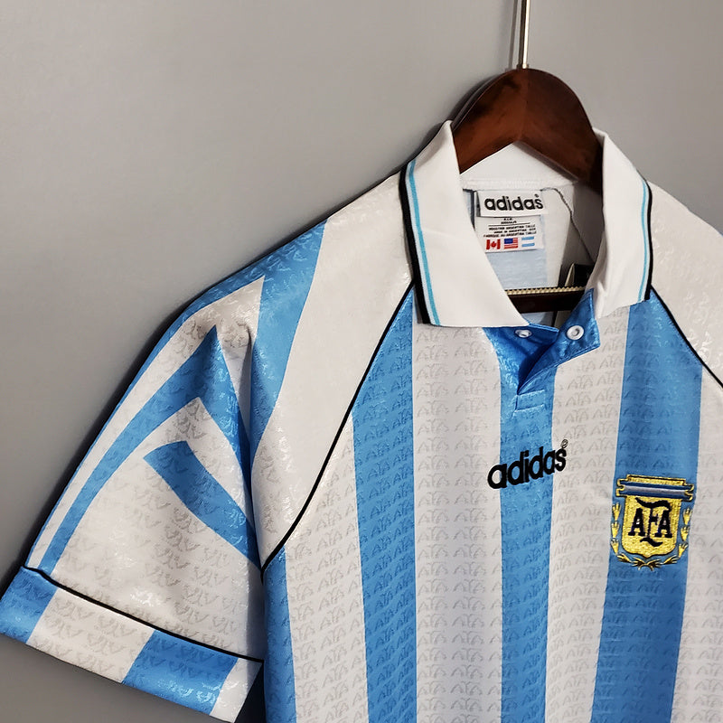 Camisa Seleção Argentina Retrô 1997-1998 Azul e Branca - Adidas