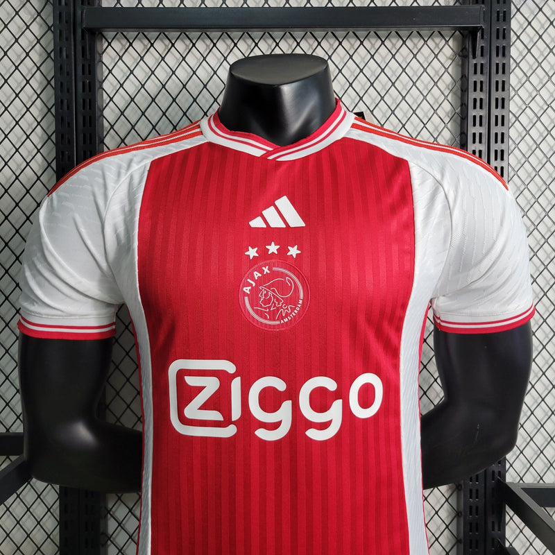 Camisa Ajax I 23/24 Branca e Vermelha - Adidas - Masculino Jogador